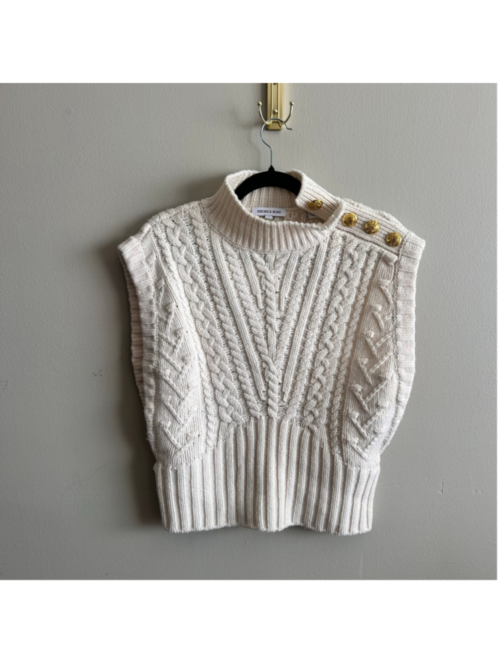 Women's Veronica Beard Cable Knit Sweater Vest, Size M,